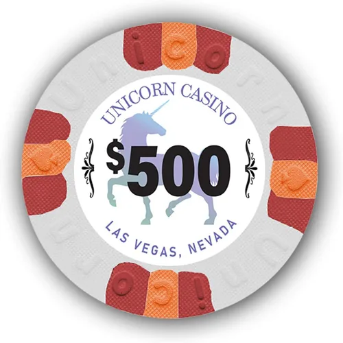 Vista 3 de DA VINCI Paquete de 50 fichas de póquer Unicorn All Clay de 0.32 oz con denominaciones, auténticas fichas de casino ponderadas