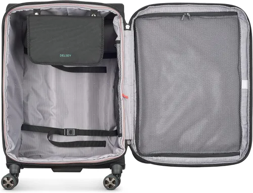 Vista 35 de DELSEY PARIS Helium DLX Softside - Maleta expandible con ruedas giratorias, azul marino, a cuadros, mediano de 25 pulgadas