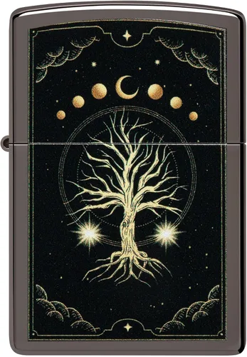 Vista 2 de Zippo Mystic Nature Design - Encendedor de bolsillo Black Ice