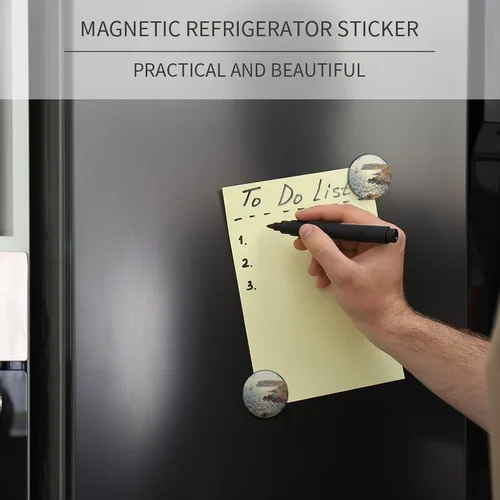 Vista 6 de Cap Negre Watercolor Fridge Magnets Exquisite Fridge Magnet Alloy Personalized Refrigerator Magnets for Whiteboard Locker Kitchen Office Strong