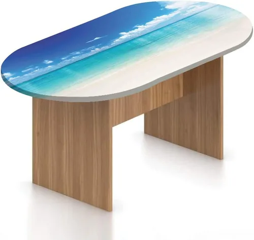 Vista 8 de Mantel ajustable ovalado de poliéster elástico, decoración del océano, paisaje submarino con estampado de peces tropicales, se adapta a mesas