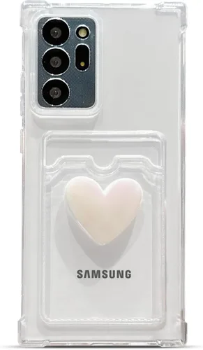 Vista 10 de Tuokiou Funda compatible con Samsung Galaxy Note 20, bonito diseño de corazón 3D, protección suave a prueba de golpes con tarjetero para Samsung