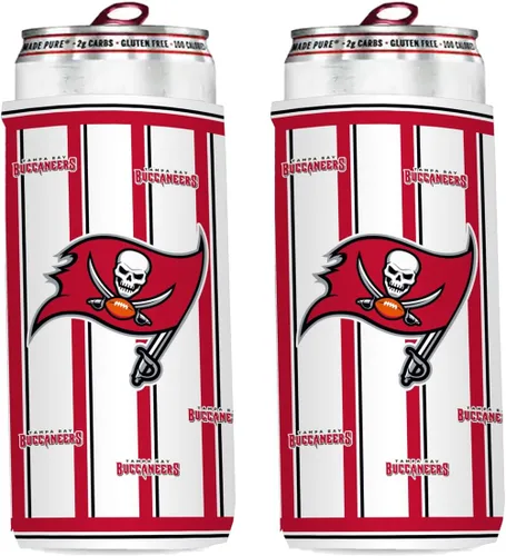 Vista 30 de Paquete de 2 soportes para latas de fútbol de 12 onzas, delgado y delgado, aislador de bebidas Huggie Cooler Coozies (Arizona (cardenales))