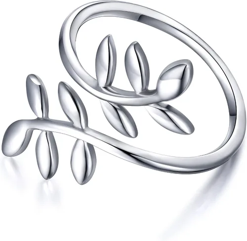 Vista 9 de DAOCHONG Anillo Abierto Ajustable Envolvente de Plata Esterlina S925 para Mujer Sencillo