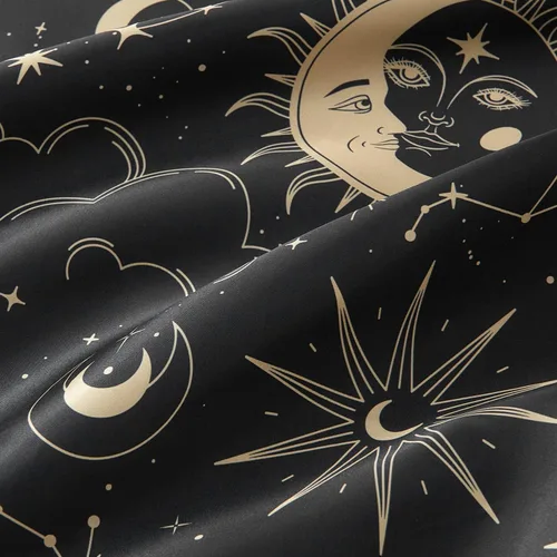 Vista 4 de EXQ Home - Funda de almohada de satén para cuidar el cabello y la piel, tamaño estándar, de seda con estampado negro, juego de 2 fundas con cierre