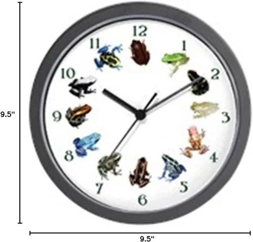 Vista 2 de CafePress Frog Diversity - Reloj de pared de 10 pulgadas para sala de estar, cocina u oficina