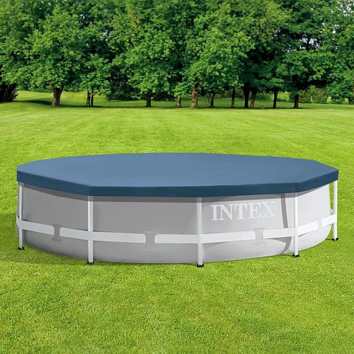 Vista 2 de CUBIERTA DE ALBERCA INTEX 28030E: Para piscinas de 10 pies con marco redondo de metal – Incluye cuerda de atado – Orificios de drenaje – Sobresalida