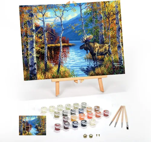 Vista 24 de Ledgebay Kit de Pintura por Números DIY para Adultos, Lienzo Enmarcado para Principiantes a Avanzados, Kit de Pintura por Números, los Kits Incluyen