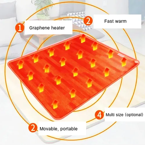 Vista 2 de Tapetes calefactables con temporizador y temperatura ajustable, calentamiento rápido eléctrico, calentador de pies debajo del escritorio
