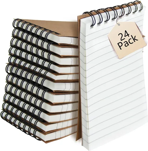 Vista 10 de Paquete de 8 cuadernos de bolsillo en espiral de 3 x 5 pulgadas, bloc de Negro