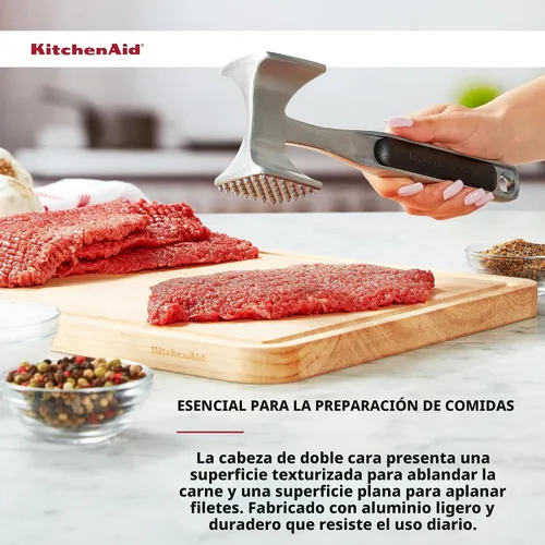 Vista 4 de KitchenAid Ablandador de carne gourmet de múltiples caras para golpear carnes, nueces, mariscos, etc., agujero para colgar para un fácil