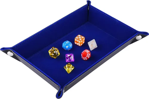 Vista 8 de SIQUK Bandeja de Dados de Doble Cara Plegable Rectangular de Cuero PU y Portadados de Terciopelo Burdeos Bandeja de dados de terciopelo de piel
