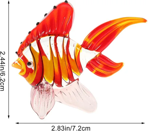 Vista 5 de 1 figura de cristal de pescado soplado a mano animal marino tropical escultura de peces decoración artística pisapapeles colección estatua