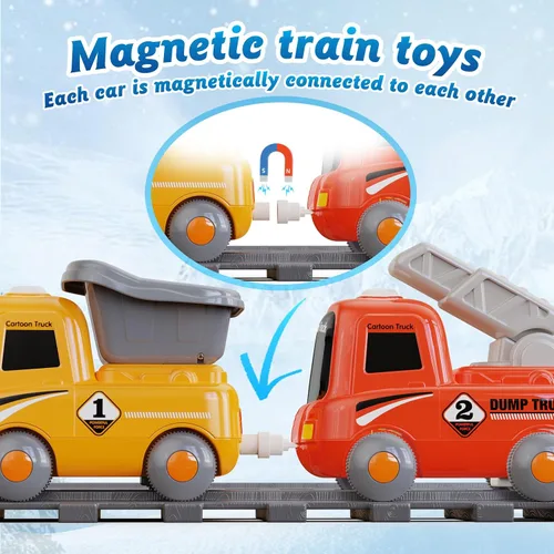 Vista 5 de Hot Bee Juego de tren para niños pequeños con vapor - Tren Choo Choo con luz y sonido, juego de tren eléctrico para niños de 2 a 4, juguetes de tren