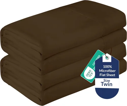 Vista 73 de Royale Linens Juego de 6 sábanas encimeras a granel, sábanas superiores, microfibra suave de 1800, resistente a las arrugas y a las manchas