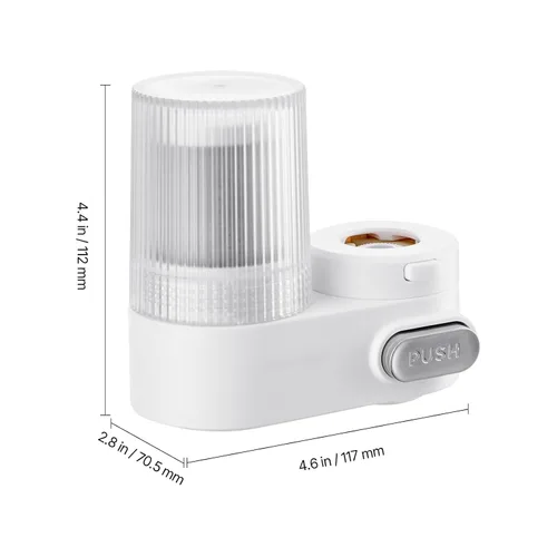 Vista 8 de Happybuy Filtro de agua para grifo: purificador vertical con filtro de carbono, se adapta a la mayoría de grifos de fregadero, elimina el cloro