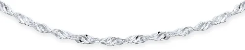 Vista 2 de Twisted Curb Singapore Chain Anklet For Teen Ankle Bracelet For Women .925 Sterling Silver Flexible 9-10 Inch Made In Italy