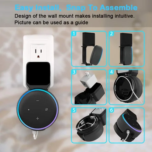 Vista 6 de Maxonar Soporte de pared Echo Dot, soporte para Echo Dot de 3ª generación, compatible con HomePod Mini, accesorios inteligentes para Echo Dot
