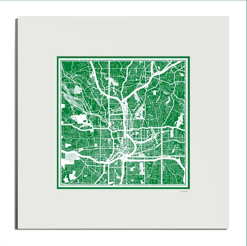 Vista 90 de O3 Design Studio San Diego, CA Paper Cut Map Matted Grey 20x20 in Paper Art