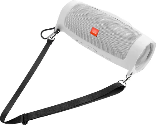 Vista 3 de Funda de silicona para JBL Charge 4, portátil, impermeable, inalámbrico, Bluetooth, piel suave, funda de transporte de goma impermeable con correa