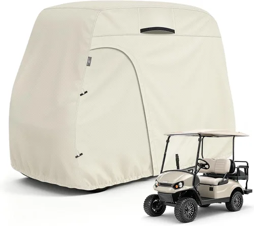 Vista 14 de Explore Land Funda impermeable para carrito de golf universal, compatible con la mayoría de marcas, para 2/4/6 pasajeros Fits for EZGO/Club