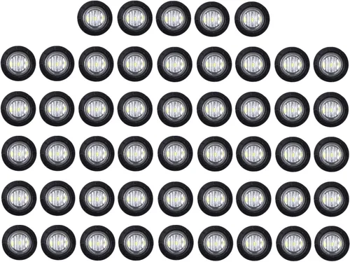 Vista 17 de TMH 30 piezas 3/4 pulgadas 10 luces ámbar + 10 luces rojas + 10 luces blancas, 3 LED, luces indicadoras de despeje, luces marcadoras laterales, mini
