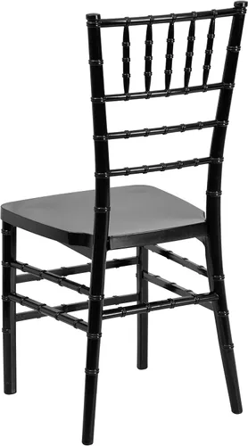 Vista 6 de Flash Furniture HERCULES PREMIUM Series Silla apilable Chiavari de resina negra
