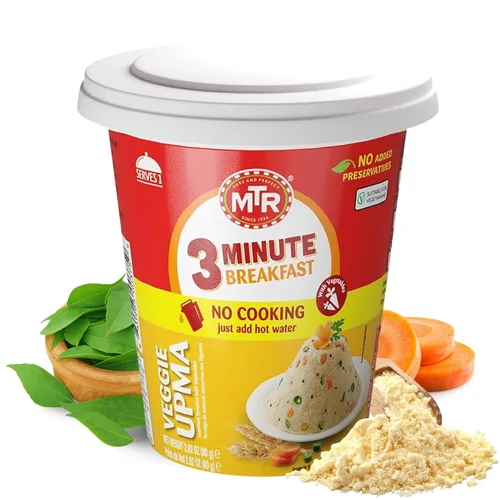 Vista 10 de MTR 3Mins Poha Mix Instant Food - Comida india lista para comer, 5.64 oz, 6