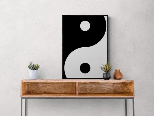 Vista 2 de Impresión Ying Yang, arte Y2K, arte retro para pared, estampado bohemio de los años 70 y 90, póster de Ying Yang Yang, póster Y2K, decoración