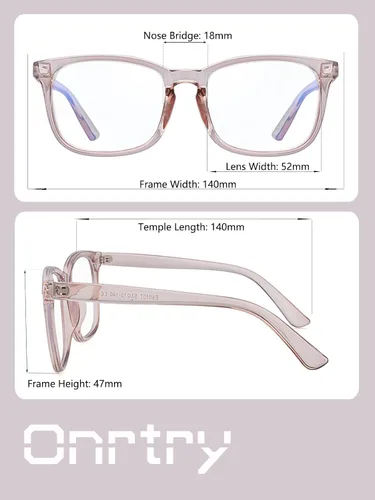 Vista 7 de Onrtry Gafas sin receta para hombres y mujeres, lentes transparentes cuadradas