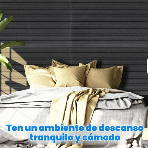 Vista 6 de Paquete de 10 paneles acústicos de 47 x 24 pulgadas, absorbentes de sonido Negro