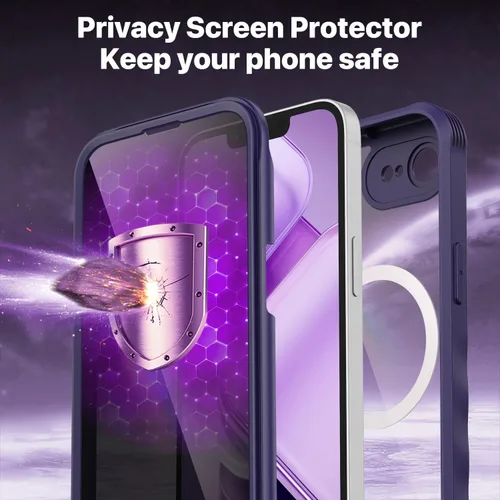 Vista 273 de CENHUFO Funda de privacidad para iPhone 11 Pro, funda de cuerpo completo con protector de pantalla de privacidad de vidrio templado 9H integrado