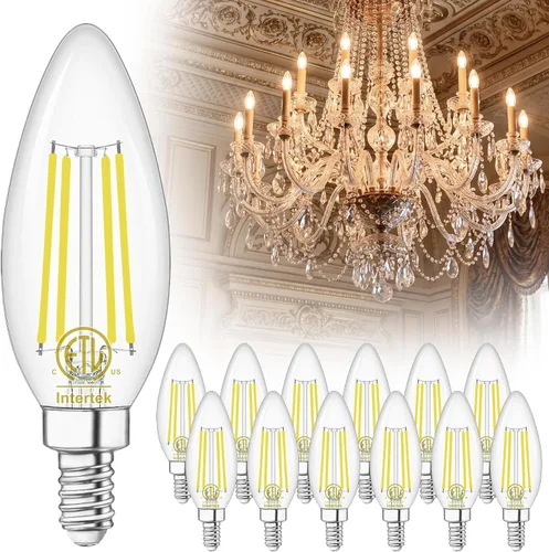 Vista 21 de winshine Bombillas LED E12 para candelabro regulables, 2700 K, blanco cálido, equivalente a 60 W, eficiencia energética, 4 W, tipo B