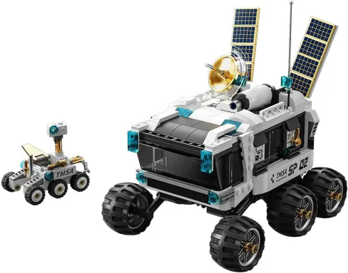 Vista 2 de Space Explorer Lunar Rover - Juego de bloques de construcción de vehículos espaciales todo terreno Moon Rover con mini vehículo lunar, regalo