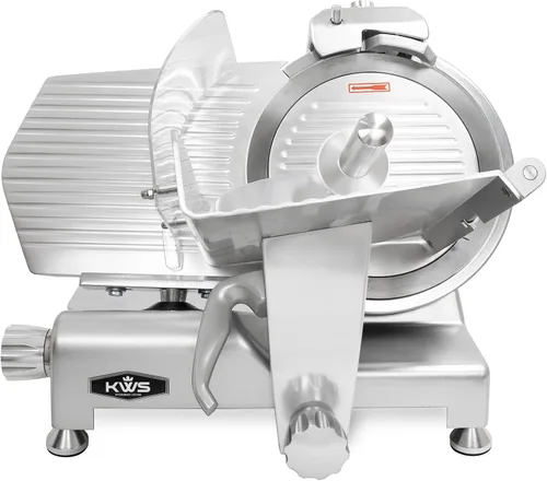 Vista 7 de KWS KitchenWare Station MS-12SL - Cortadora de carne eléctrica comercial de 420 W, cortador de carne congelado de 12 pulgadas, base de aluminio