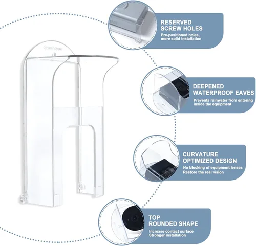 Vista 4 de Cubierta de lluvia de plástico transparente para timbre, protector impermeable para todos los modelos de videoporteros Ring 1/2/3/4/2020/Pro/Pro 2
