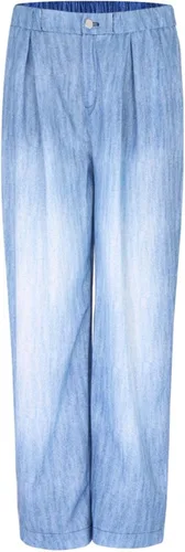 Vista 4 de UQRZAU Pantalones casuales con bolsillos para mujer, pantalones de mezclilla de moda urbana, pantalones de pierna ancha, pantalones recortados