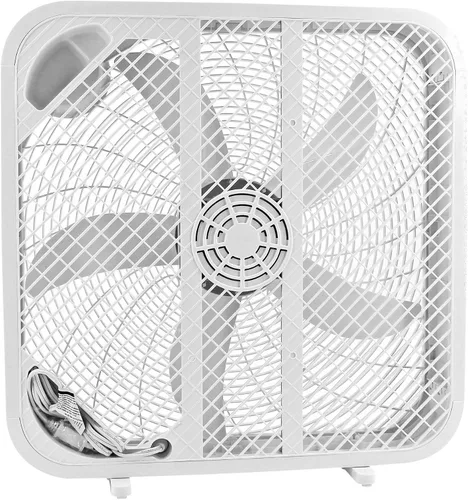 Vista 7 de Genesis Ventilador de caja de 20 pulgadas, 3 ajustes, tecnología de refrigeración máxima, asa de transporte, blanco (G20BOX-WHT)
