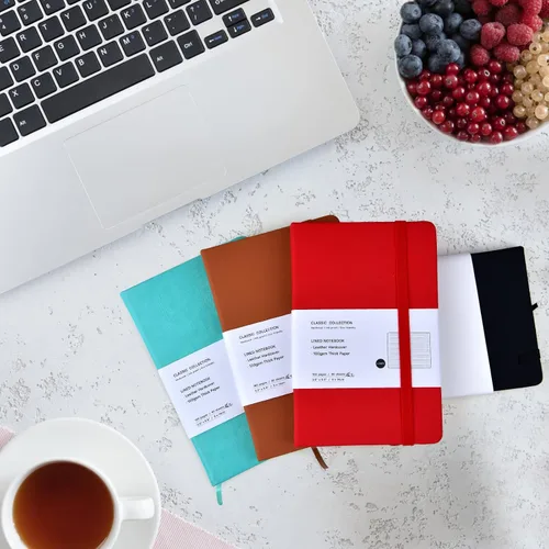 Vista 6 de Paquete de 6 cuadernos de bolsillo, cuadernos pequeños, mini bloc de notas con rayas universitarias, de tapa dura de cuero, para oficina, hogar
