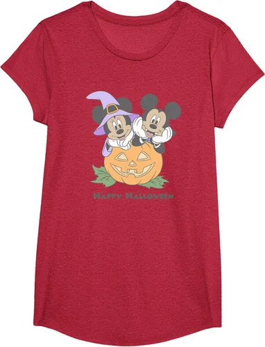 Vista 52 de Disney Mickey and Friends Halloween Pumpkin Mickey & Minnie Camiseta Blanco