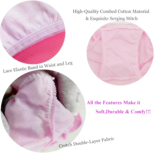 Vista 4 de STARLY 10 piezas de ropa interior desechable 100% algodón puro para mujer, bragas de viaje para niñas, bragas portátiles multicolor, Multi colorido