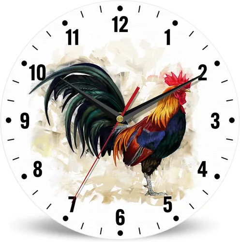 Vista 8 de SPUNKER Relojes de pared, reloj de pared de 10 pulgadas, diseño de palmeras y atardecer, funciona con pilas, pequeños relojes de pared decorativos