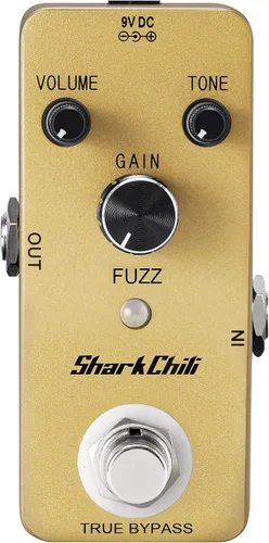 Vista 3 de SharkChili Fuzz Single Effect True Bypass para guitarra eléctrica Overdrive (sin fuente de alimentación)