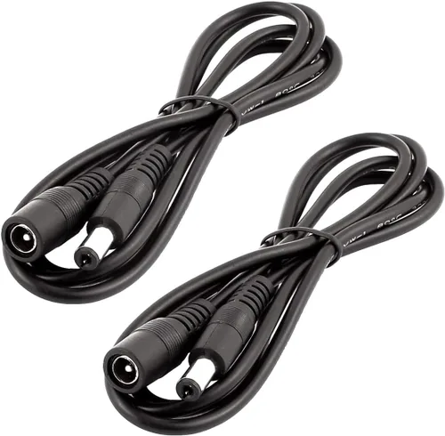 Vista 4 de Cable de extensión CC de 3.3 ft, 3.3 pies, cable de extensión de 12 V, cable de alimentación de 0.217 in x 0.083 in, adaptador de enchufe de CC