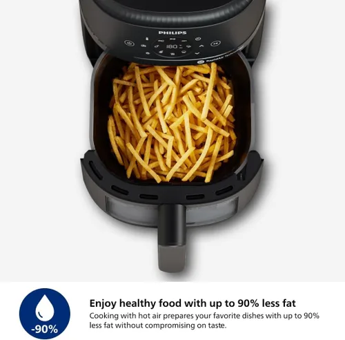 Vista 8 de Philips Freidora de aire serie 2000 – Sartén de 4.4 cuartos de galón (4.2 L), 13 funciones de cocción, tecnología RapidAir, cocción saludable con un