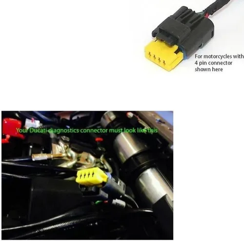 Vista 7 de 4 Pin a 16 Pin Cable adaptador OBD2 diagnóstico de fallas de motor y detector se adapta para la programación de ECU de motocicletas Ducati