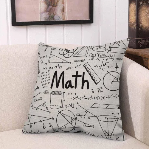 Vista 2 de Husandy - Fundas de almohada con fórmulas geométricas, teoría matemática y fórmula matemática, ecuación, garabato, escritura a mano, icono en funda