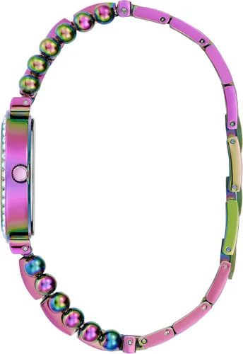 Vista 2 de GUESS Reloj de 1.181 in para mujer - Caja iridiscente con esfera plateada G-Link iridiscente, Iridiscente, Classic