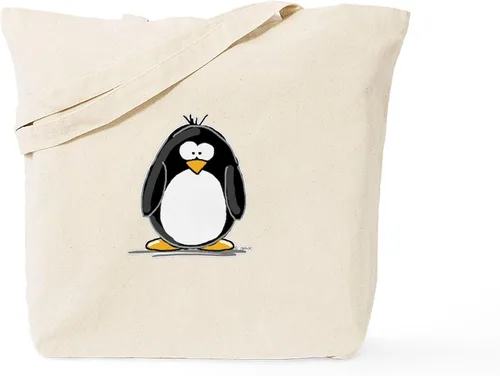 Vista 7 de CafePress Bolso tote de lona de pingüino, Caqui