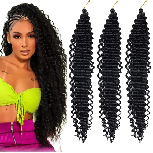 Vista 50 de 3 trenzas de ganchillo Passion Twist, cabello sintético preseparado para trenzar de 14 pulgadas, 3 paquetes de cabello trenzado pretrenzado